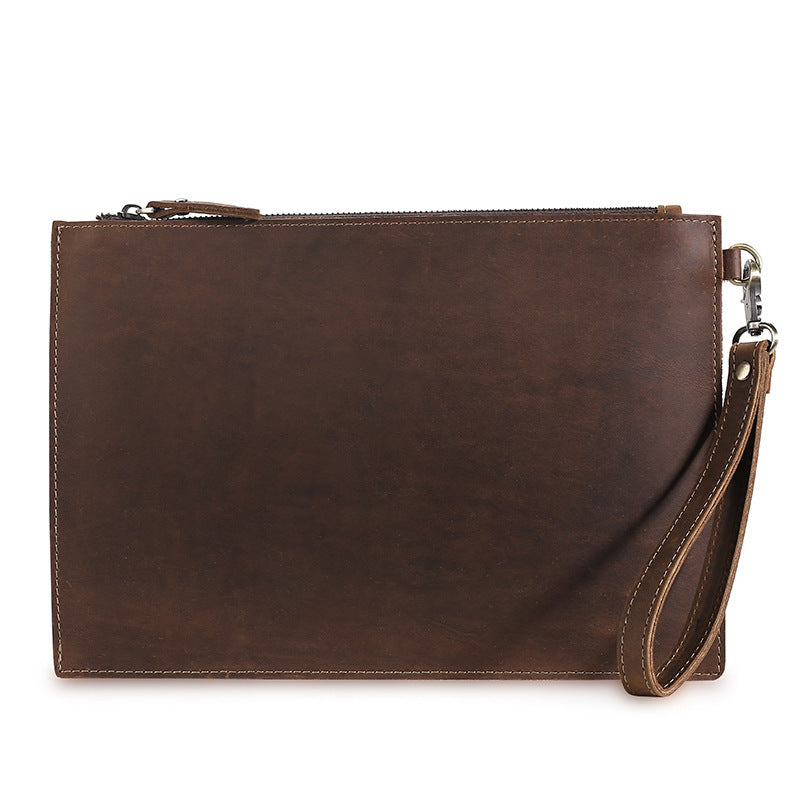 European and American Retro Leather Men's Clutch - Crazy Horse Design - ArtOm_farm™ LEATHER