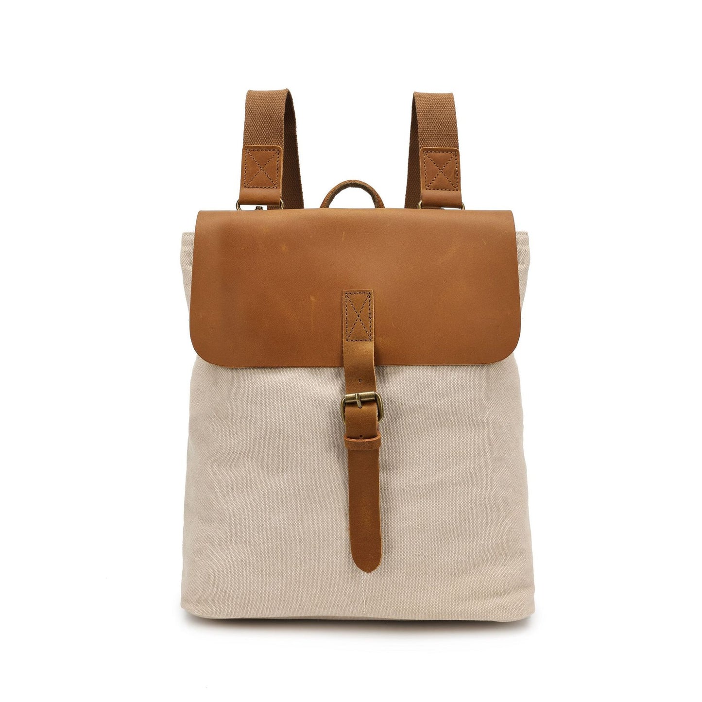 Crazy Horse Leather Backpack for Casual Students - Minimalist Design - ArtOm_farm™ LEATHER