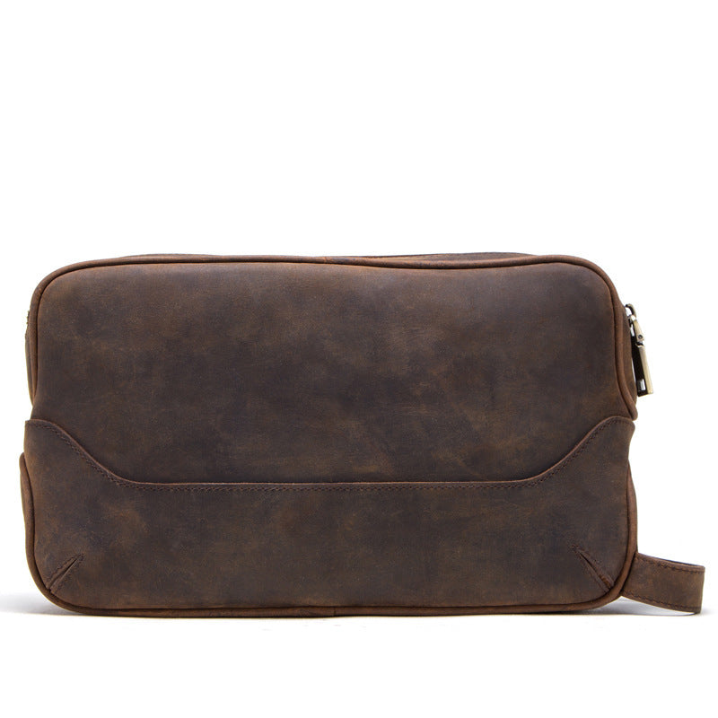 Men's Leather Clutch - Genuine Vintage First Layer Leather Wallet - ArtOm_farm™ LEATHER