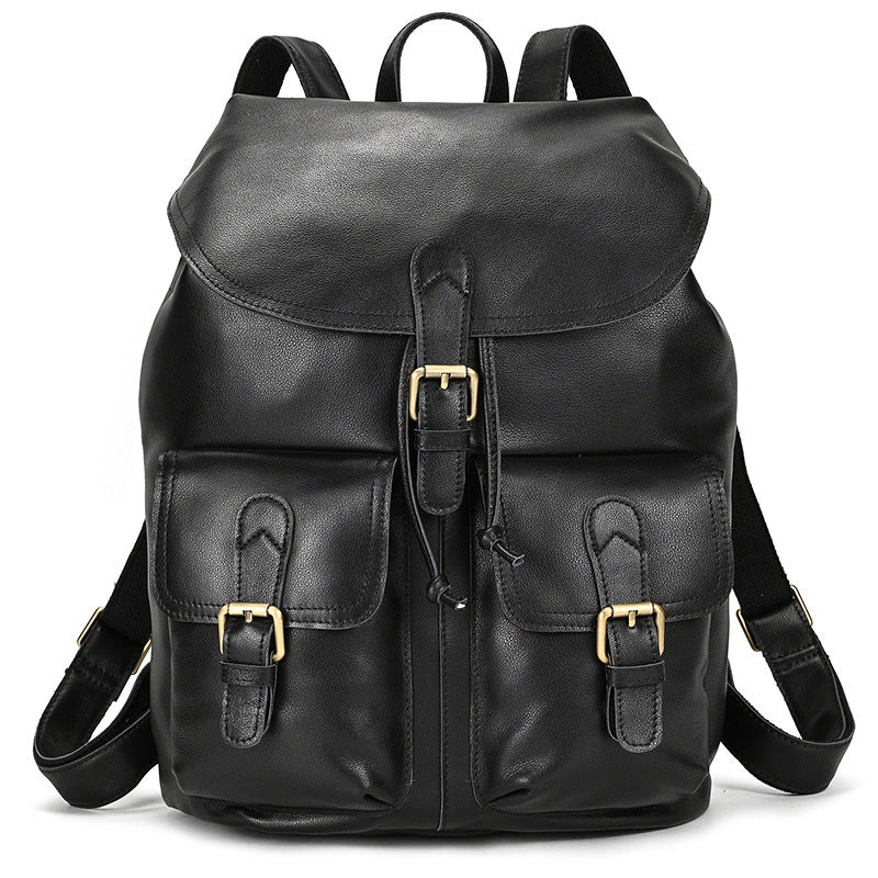 Casual Retro Leather Backpack for Adventurous Travel - ArtOm_farm™ LEATHER