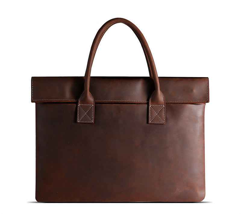 Vintage Leather Laptop Bag Crazy Horse - Stylish and Durable Computer Carrying Solution - ArtOm_farm™ LEATHER