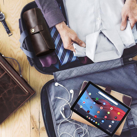 Retro Leather Storage Box - Cylindrical Suit Button Crazy Horse Design - ArtOm_farm™ LEATHER