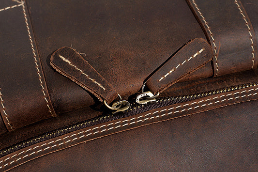 Men's Retro Leather Backpack - Crazy Horse Casual Style - ArtOm_farm™ LEATHER