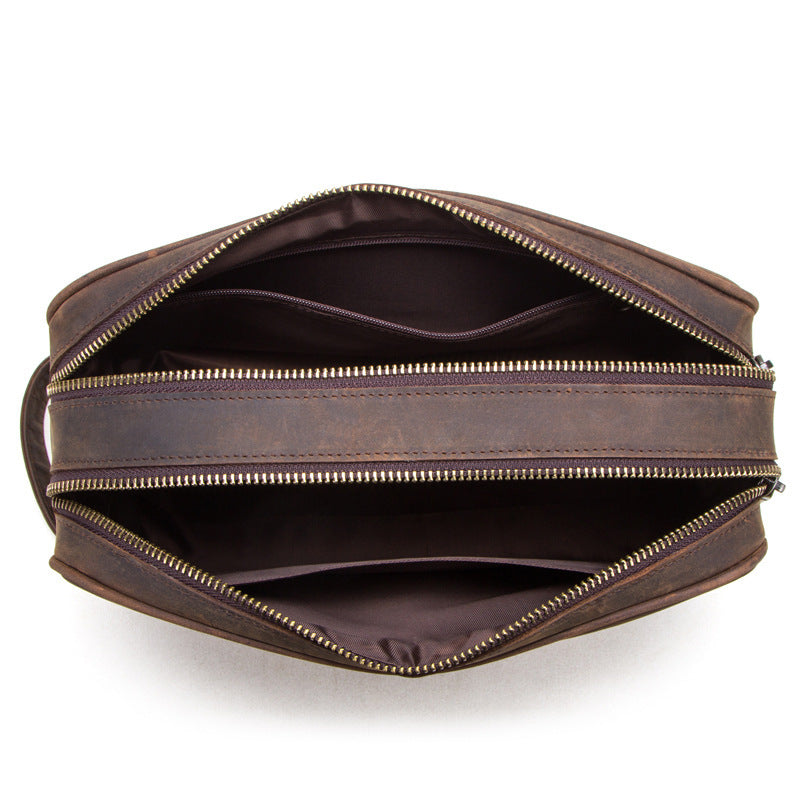 Men's Leather Clutch - Genuine Vintage First Layer Leather Wallet - ArtOm_farm™ LEATHER