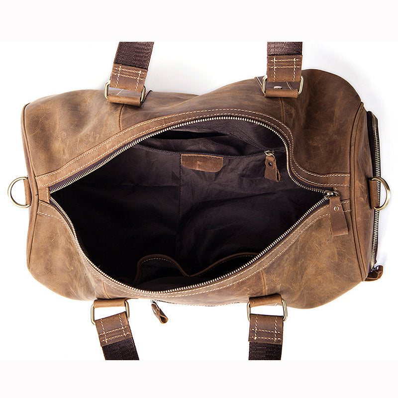 Vintage Crazy Horse Leather Travel Bag for Men - Stylish & Durable - ArtOm_farm™ LEATHER