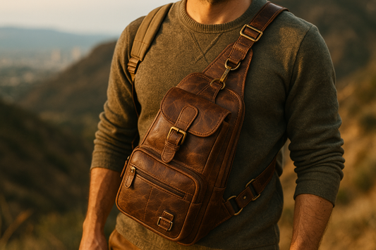 Discover the Versatility of Our Vintage Leather Chest Pack
