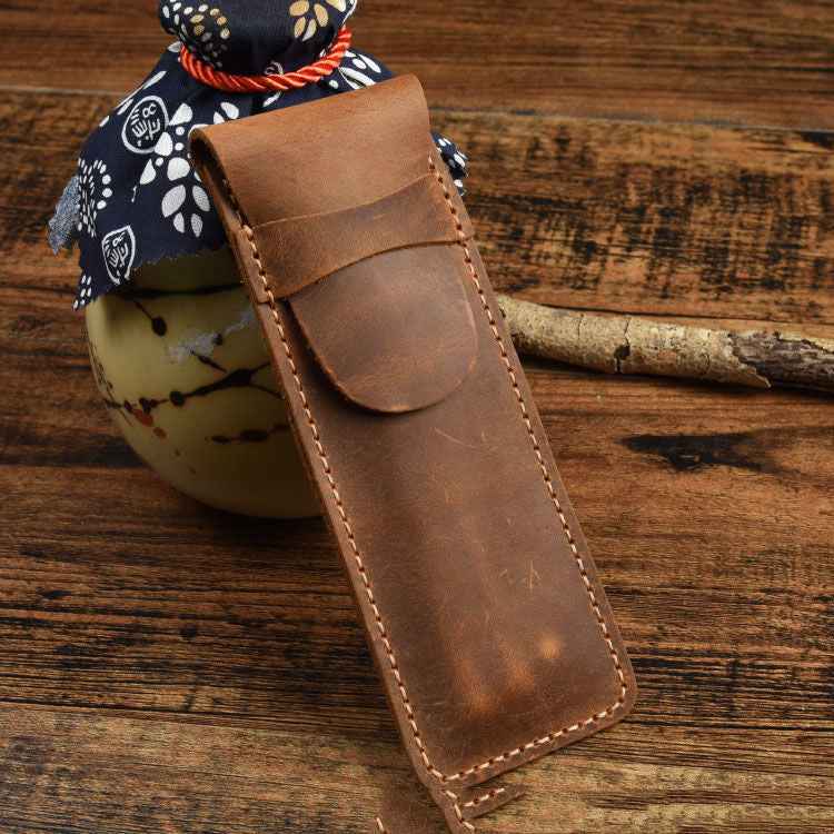 Unisex Retro Leather Pencil Case - Creative Fashion Multifunctional Design