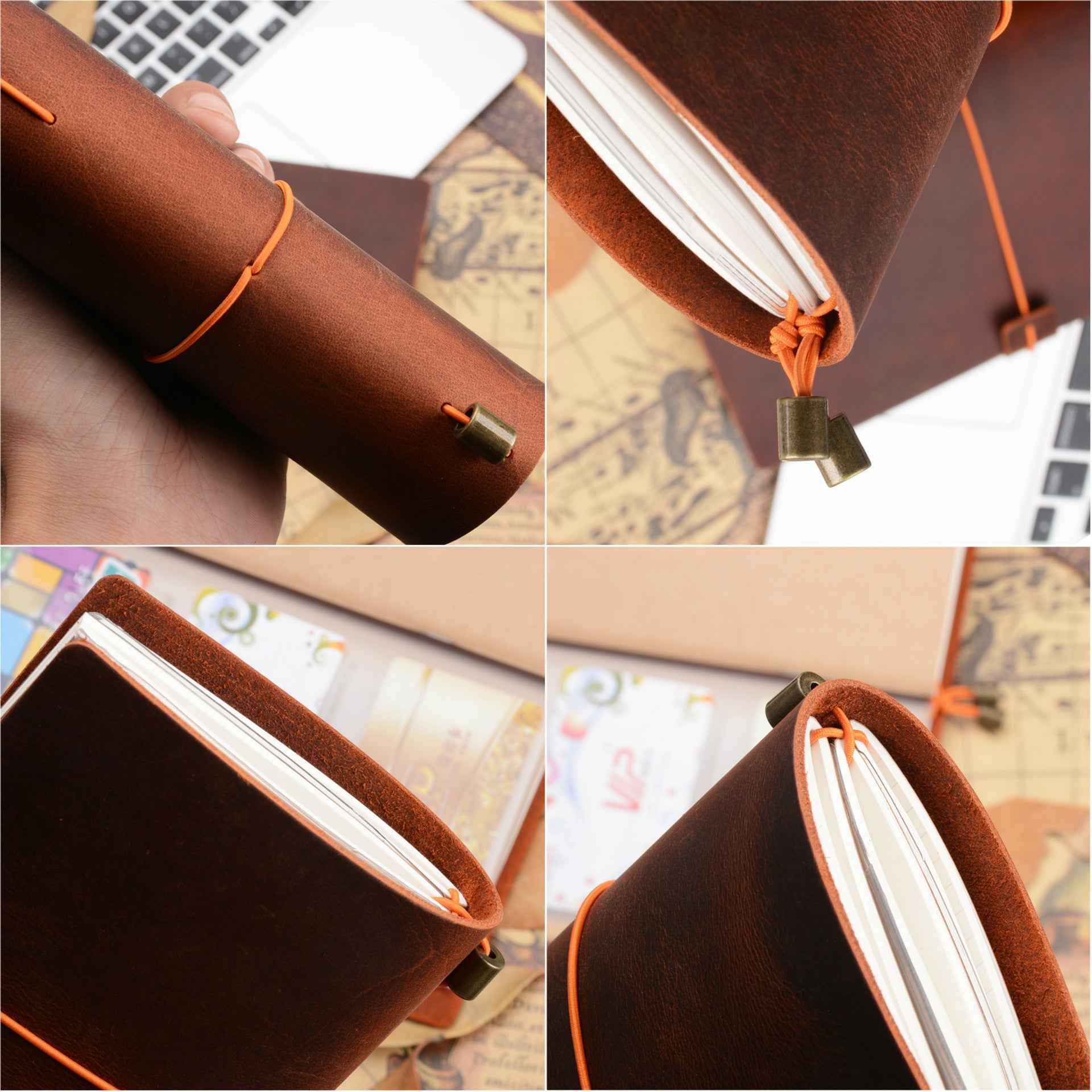 Vintage Leather Notebook - Timeless Writing Experience with Crazy Horse Leather Design - ArtOm_farm™ LEATHER