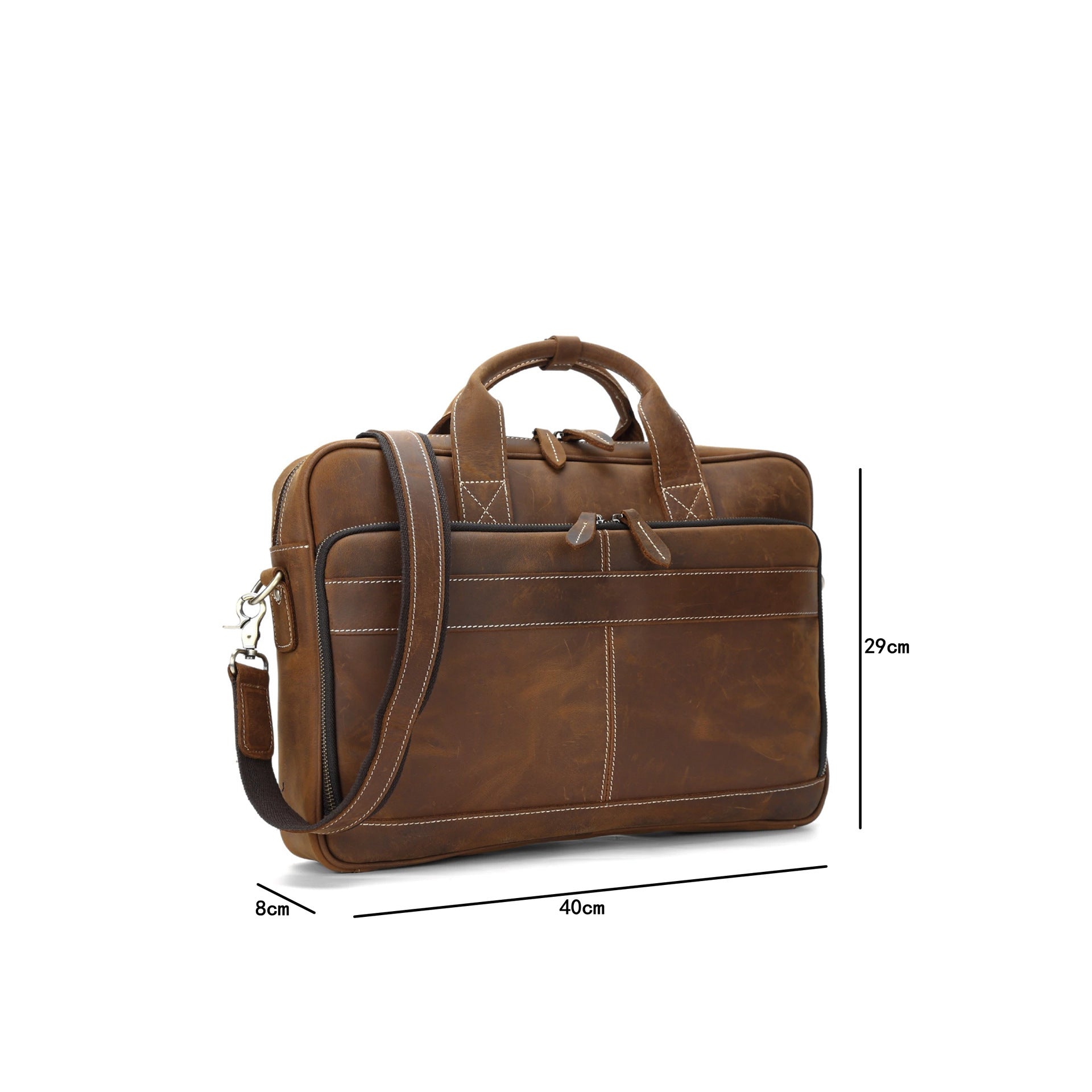 Horse Leather Men's Shoulder Bag - Stylish Leather Laptop Briefcase for Everyday Use - ArtOm_farm™ LEATHER 