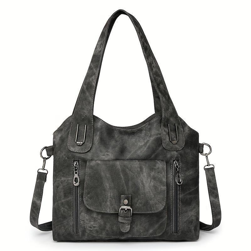 Soft Leather Handbag in Vintage Soft Synthetic Leather Design - ArtOm_farm™ LEATHER 