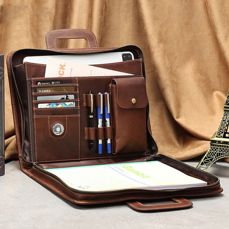 Crazy Horse Leather Laptop Case for 13.3 Inch Computers - Portable Retro Style - ArtOm_farm™ LEATHER