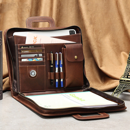 Crazy Horse Leather Laptop Case for 13.3 Inch Computers - Portable Retro Style - ArtOm_farm™ LEATHER