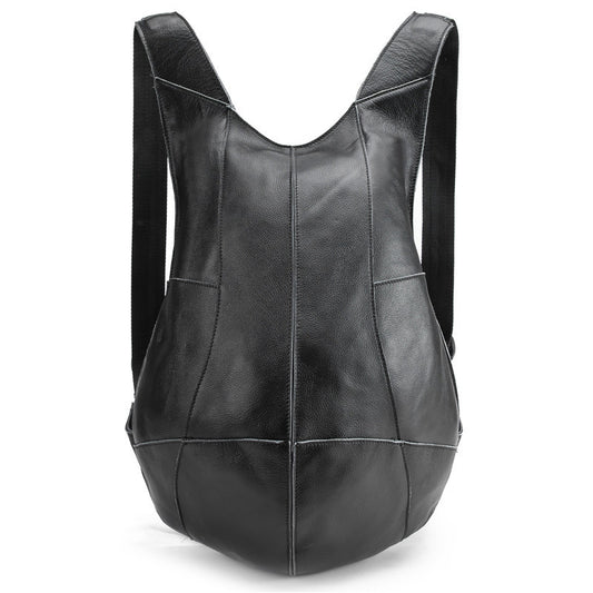 Men's Leather Backpack Crazy Horse Retro Dark Brown College Style Student Backpack - ArtOm_farm™ LEATHER 
