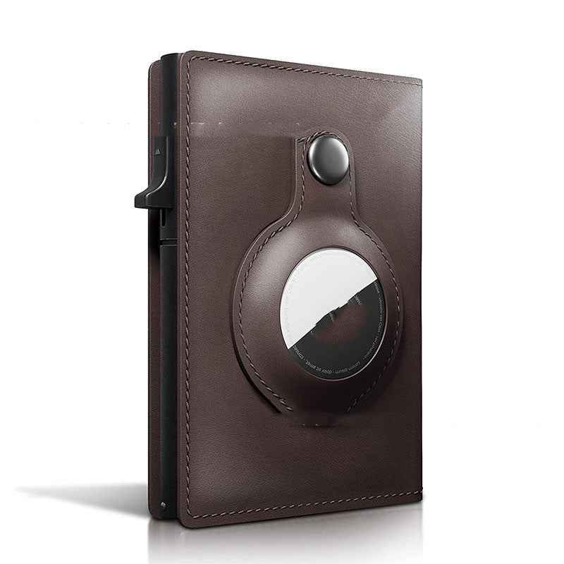 Leather Card Holder Case – Protective Aluminum Alloy Crazy Horse Design