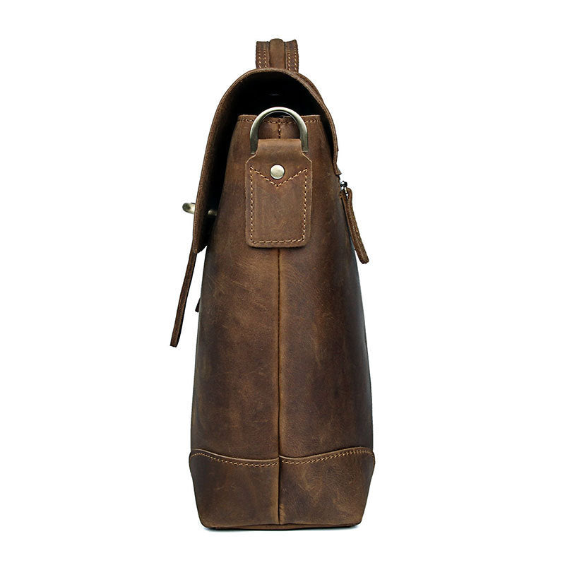 Crazy Horse Leather Large-Capacity Laptop Bag for Professionals - ArtOm_farm™ LEATHER
