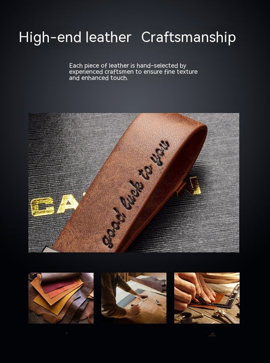 Car Key Ring Pendant in Crazy Horse Leather for a Stylish Touch - ArtOm_farm™ LEATHER 