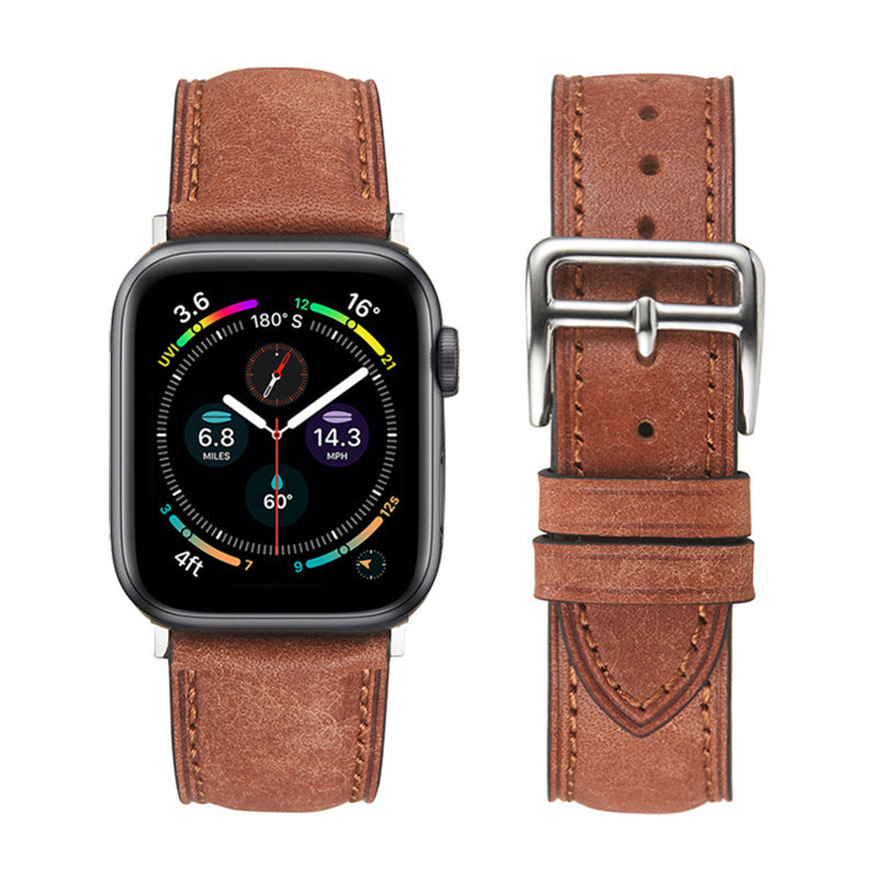 Italian Vintage Leather Watch with Frosted Leather Strap - ArtOm_farm™ LEATHER 