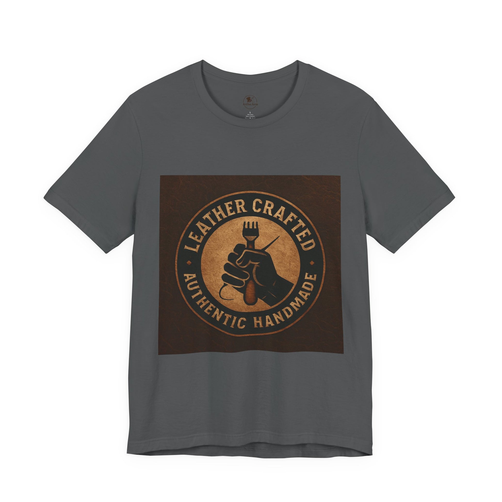 Leather Crafted Unisex Tee - Authentic Handmade Shirt for Casual Wear and Unique Artisan Gift - ArtOm_farm™ LEATHER