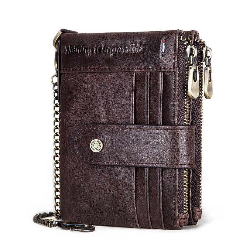 New Anti-Theft Leather Wallet - Multi-Card Crazy Horse Leather Coin Purse - ArtOm_farm™ LEATHER 