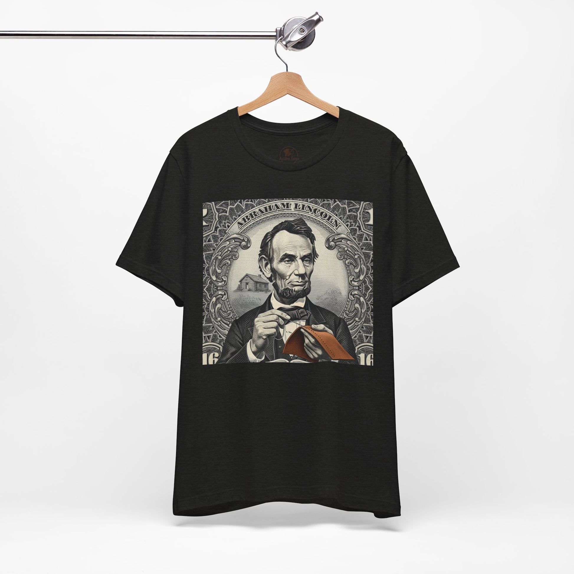 Abraham Lincoln T-Shirt - Vintage Graphic Unisex Tee for History Lovers, Educational Casual Wear, Patriotic Gift - ArtOm_farm™ LEATHER 