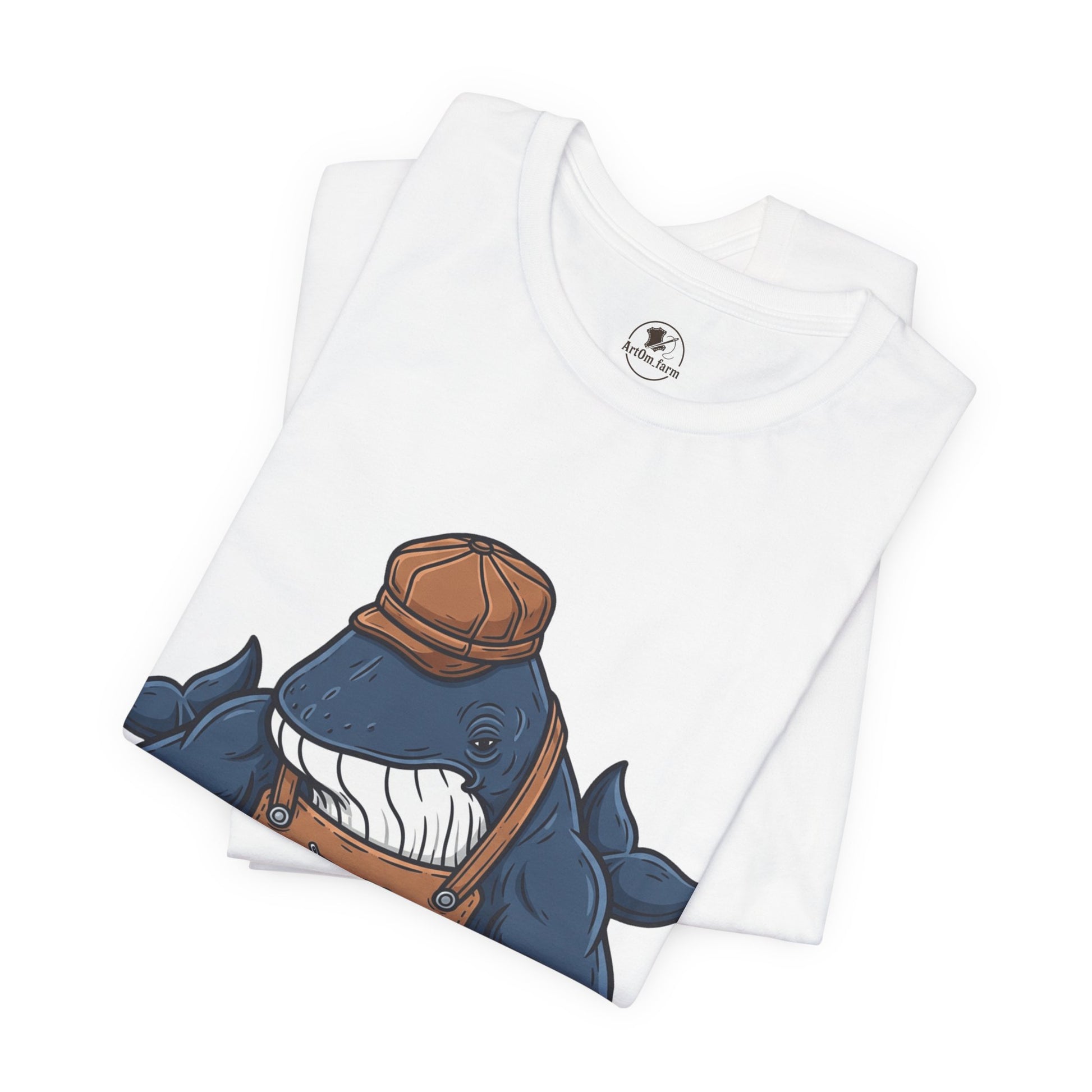 Crafty Shark Tee - Fun Unisex Casual Shirt for Ocean Lovers, Unique Gift Idea and Art Inspired Apparel - ArtOm_farm™ LEATHER