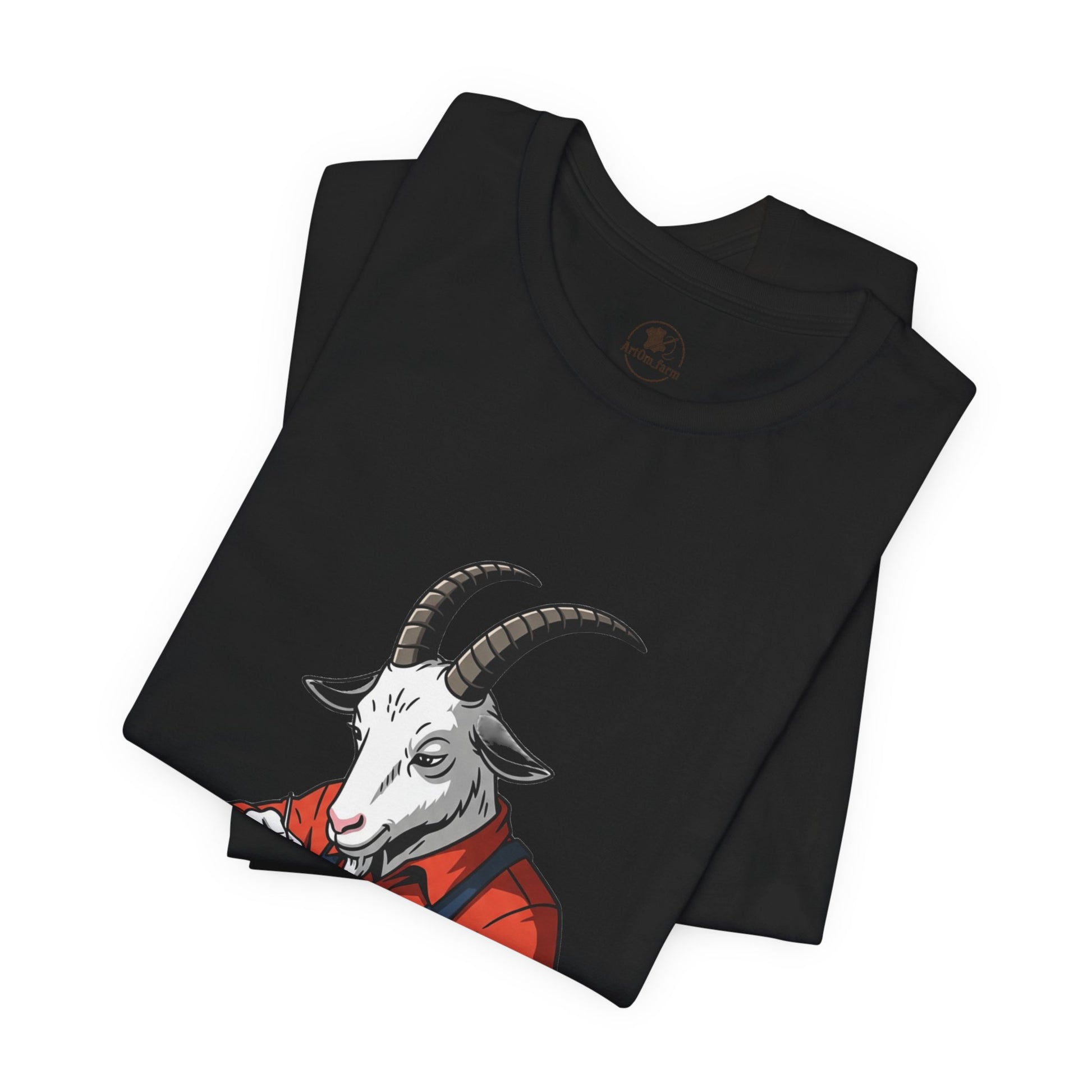 Creative Goat Tailor Tee - Funny Graphic Shirt for Crafters and Art Lovers, Unique Gift for Casual Wear - ArtOm_farm™ LEATHER 