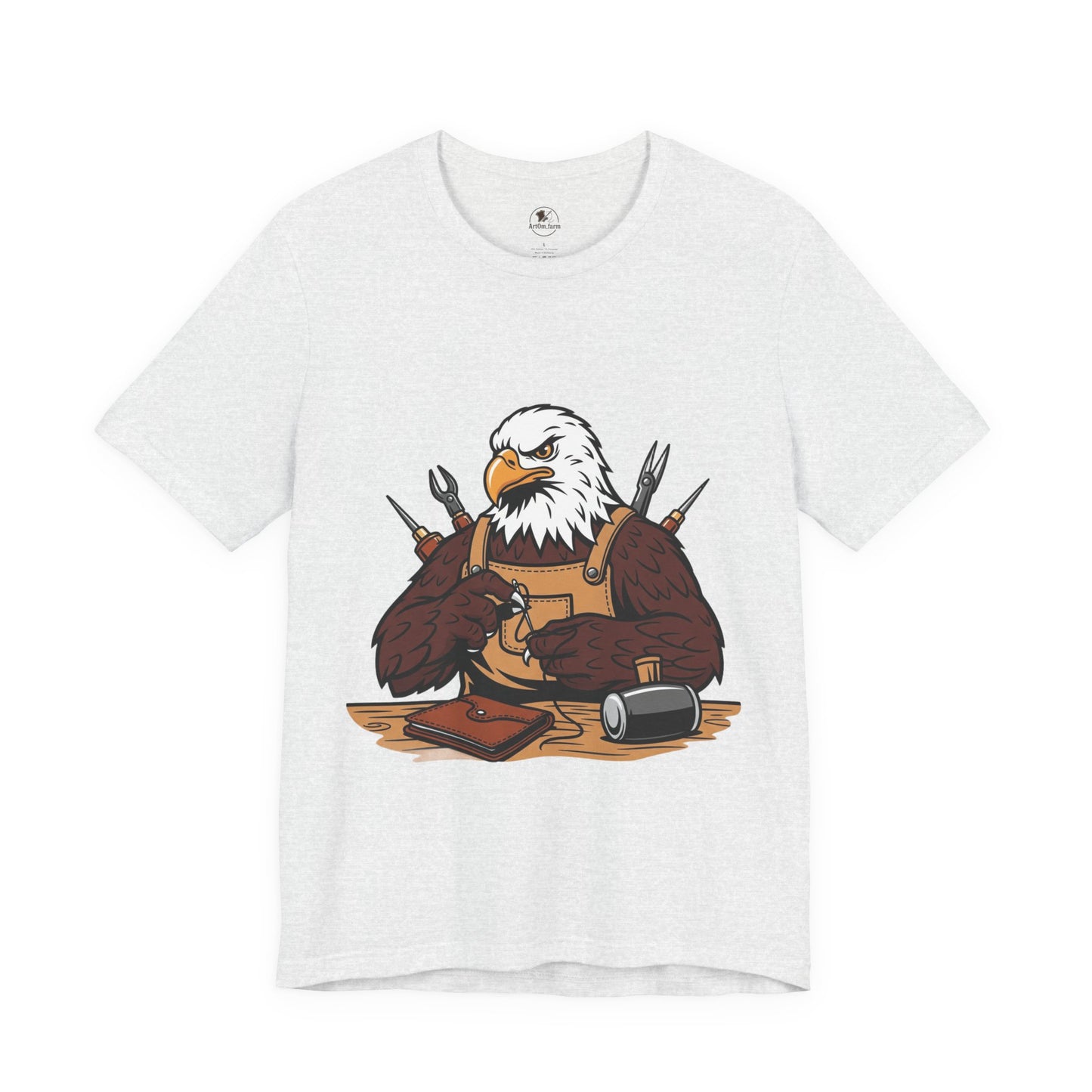 Crafty Eagle DIY Shirt - Unisex Tee for Crafters, Eagle Graphic Design, Gift for Men and Women - ArtOm_farm™ LEATHER