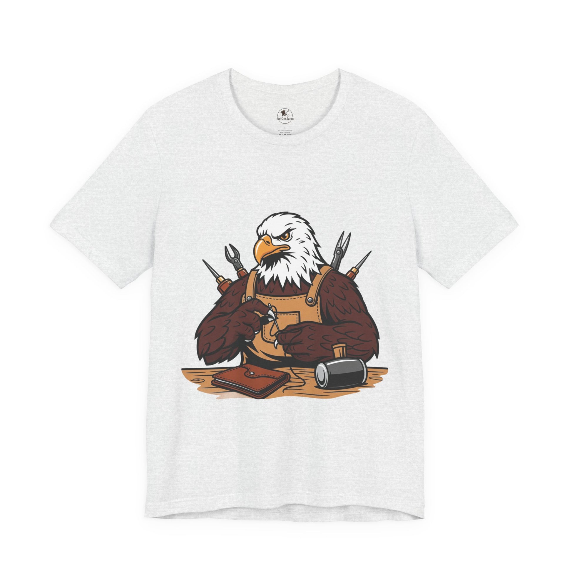 Crafty Eagle DIY Shirt - Unisex Tee for Crafters, Eagle Graphic Design, Gift for Men and Women - ArtOm_farm™ LEATHER
