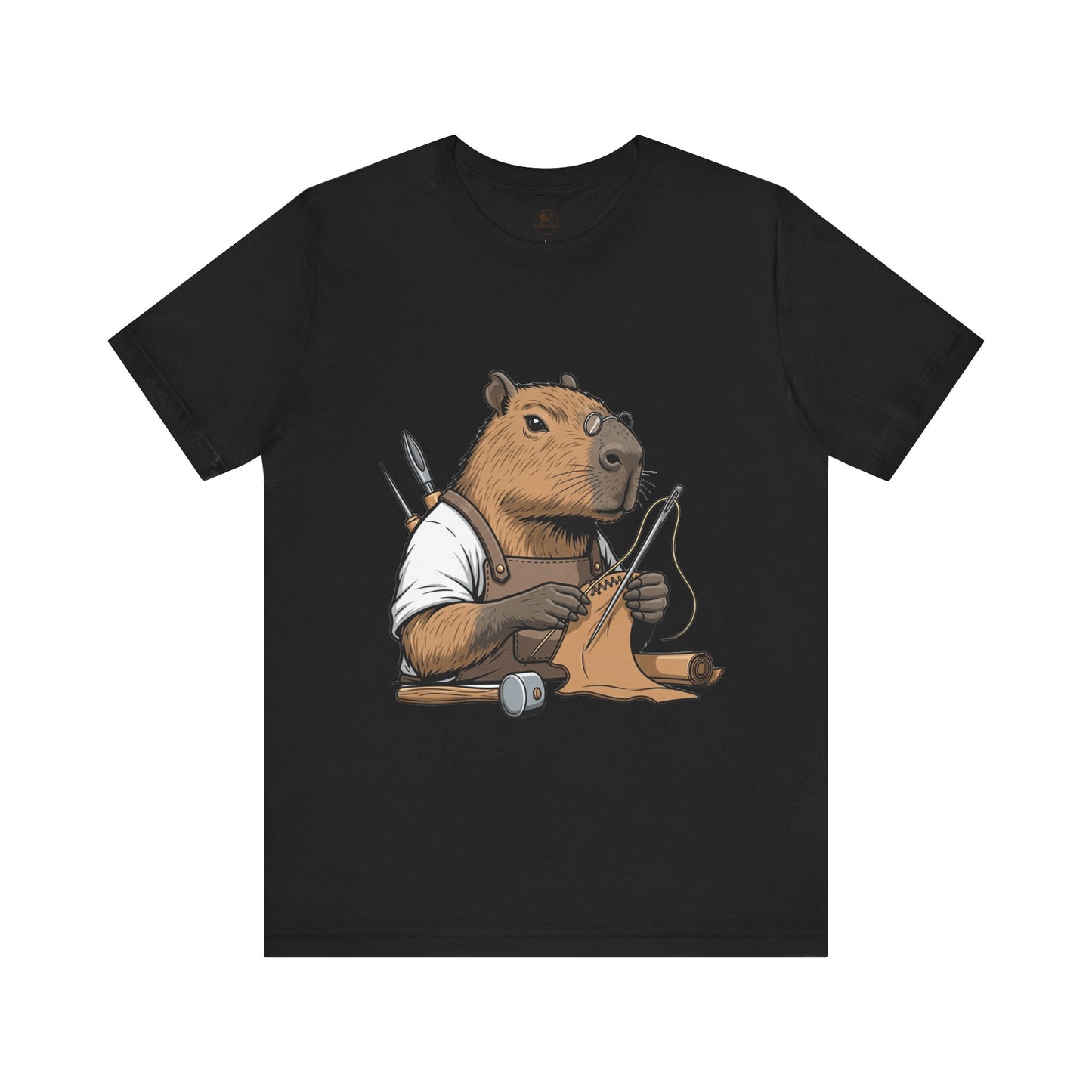 Crafty Beaver T-Shirt - Cute Animal Graphic Tee for Nature Lovers, Eco-Friendly Casual Wear - ArtOm_farm™ LEATHER