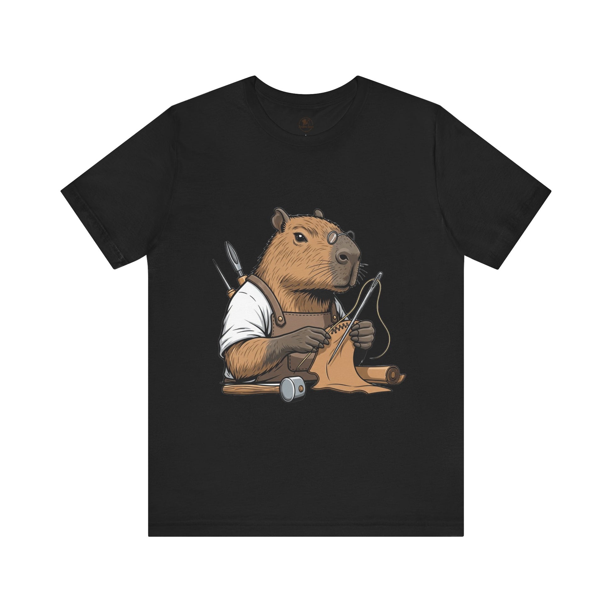 Crafty Beaver T-Shirt - Cute Animal Graphic Tee for Nature Lovers, Eco-Friendly Casual Wear - ArtOm_farm™ LEATHER