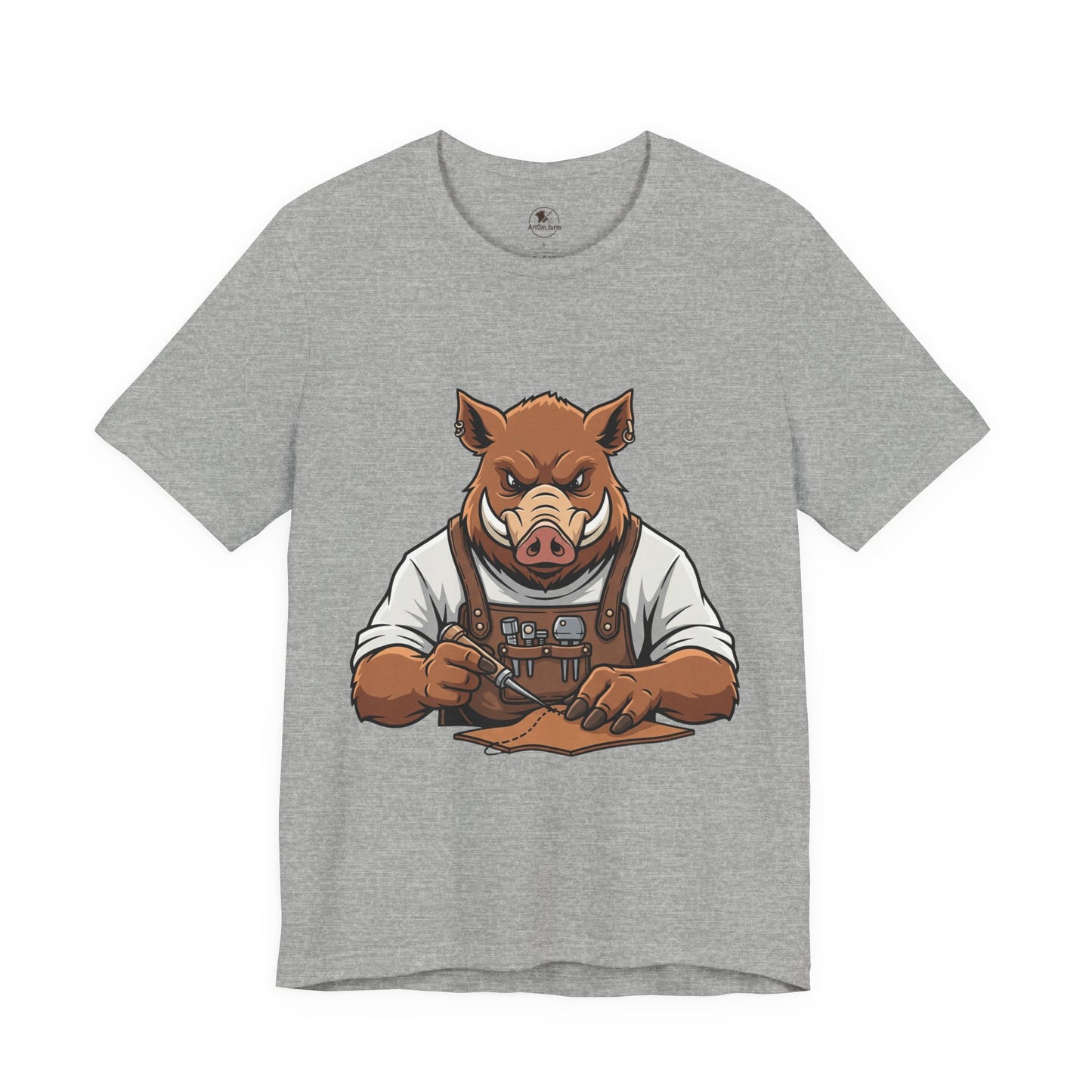 Crafty Pig Graphic Shirt - Fun Unisex Tee for Animal Lovers, Casual Birthday Apparel, and Funny Gift - ArtOm_farm™ LEATHER 
