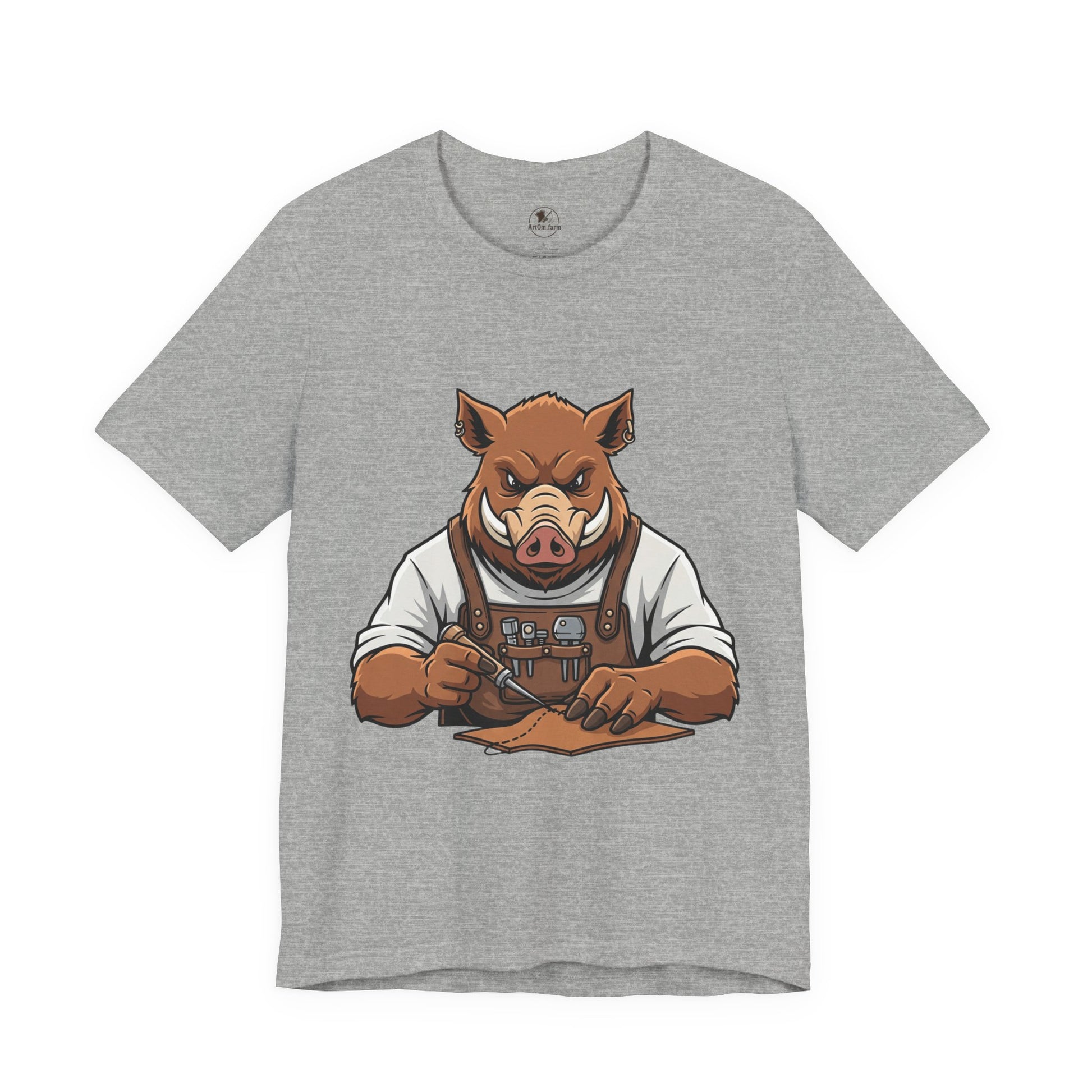 Crafty Pig Graphic Shirt - Fun Unisex Tee for Animal Lovers, Casual Birthday Apparel, and Funny Gift - ArtOm_farm™ LEATHER 