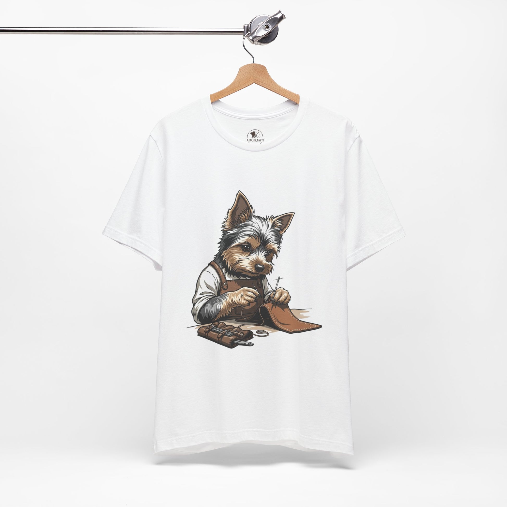 Crafty Canine T-Shirt, Funny Dog Lover Gift, Cute Animal Tee for Pet Owners, Casual Wear for Artisan Friends - ArtOm_farm™ LEATHER
