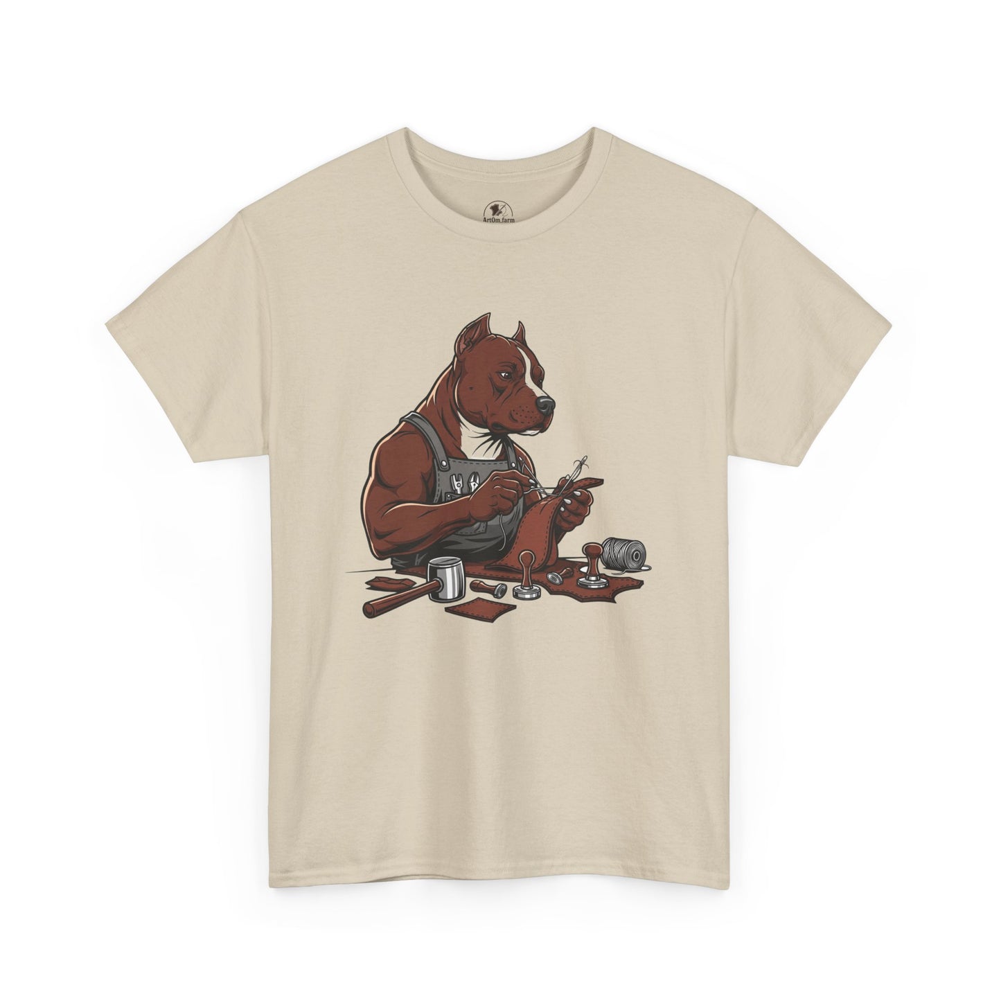 Artistic Dog Lover Tee - Casual Graphic T-Shirt for Pet Owners, Ideal Gift for Birthdays and Holidays - ArtOm_farm™ LEATHER 