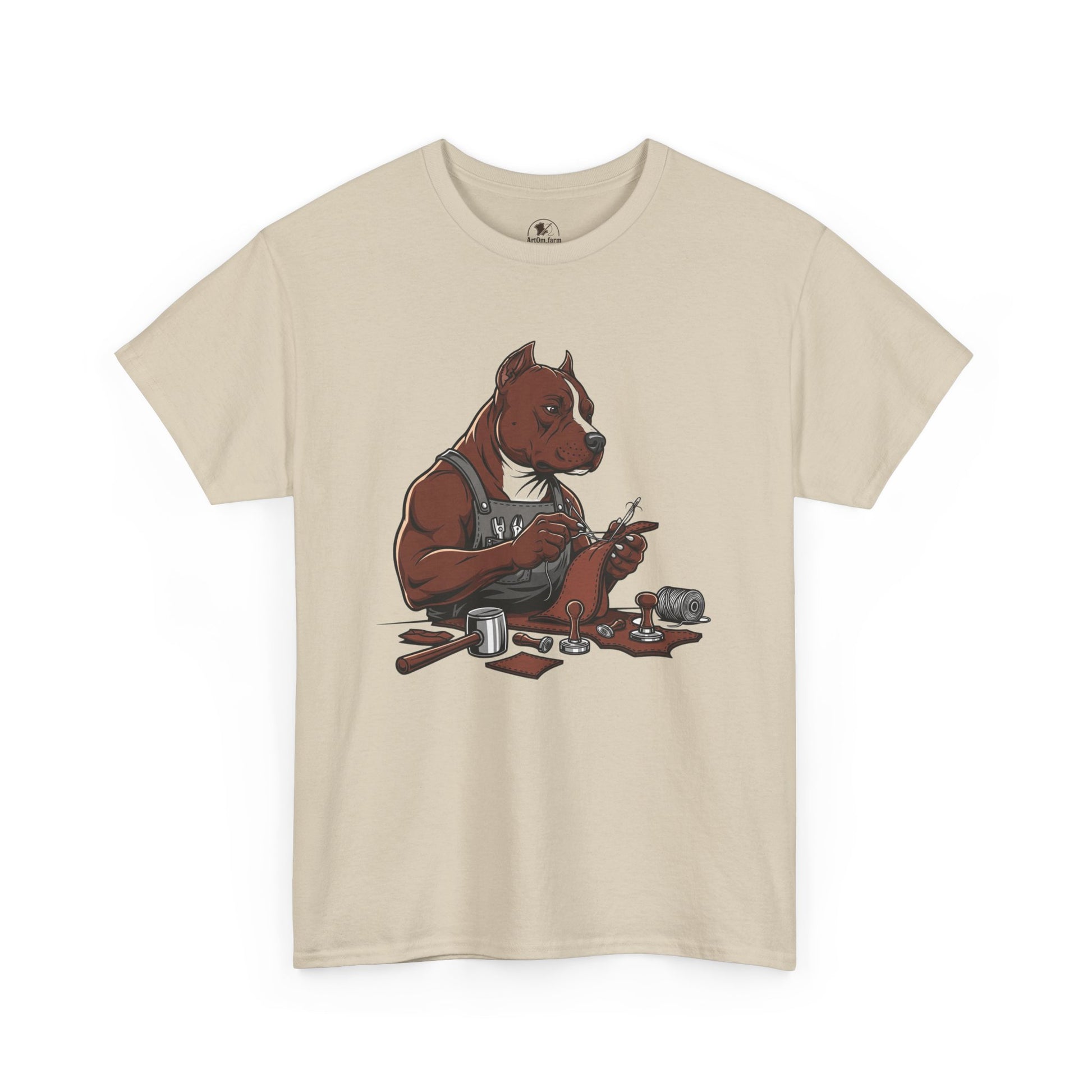 Artistic Dog Lover Tee - Casual Graphic T-Shirt for Pet Owners, Ideal Gift for Birthdays and Holidays - ArtOm_farm™ LEATHER 