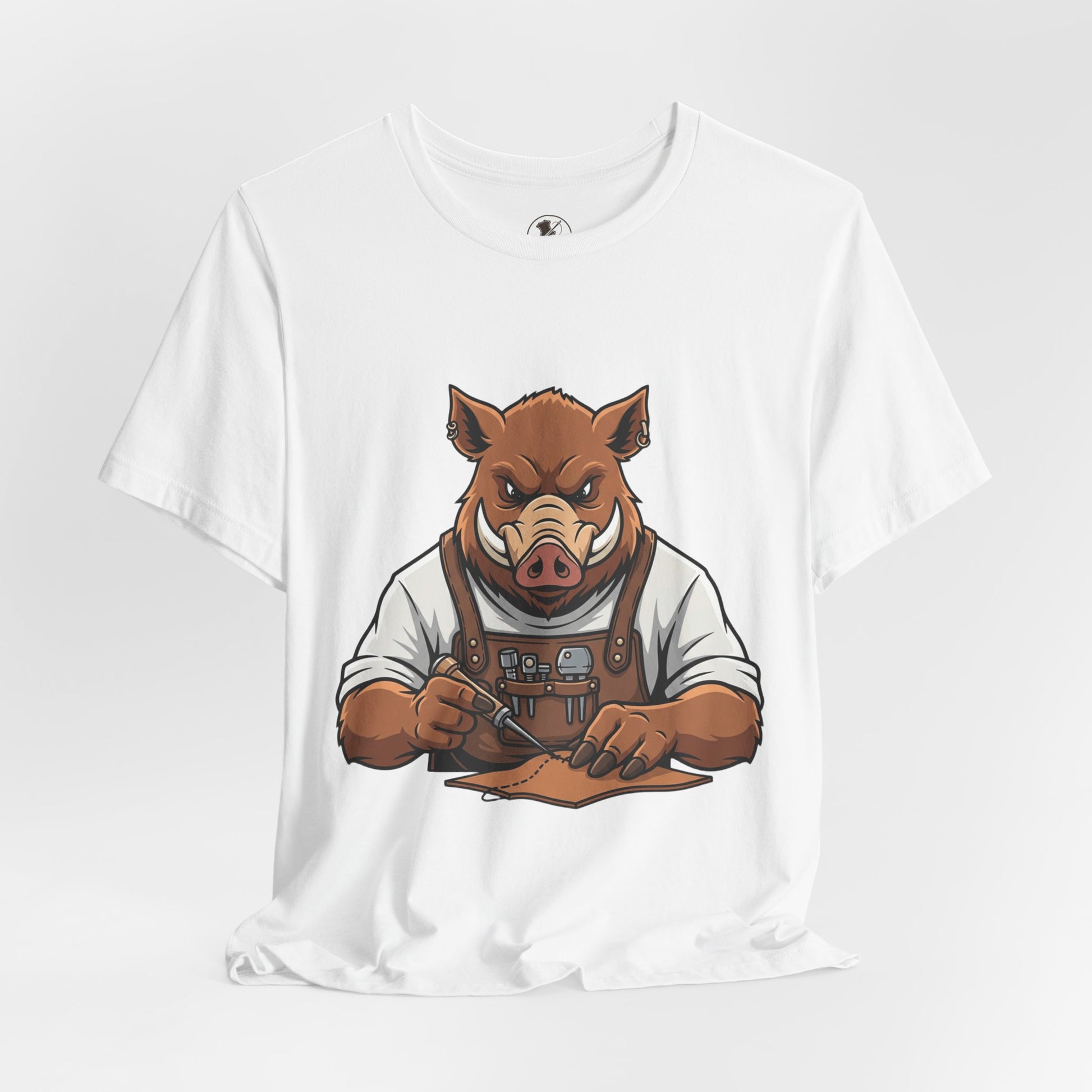 Crafty Pig Graphic Shirt - Fun Unisex Tee for Animal Lovers, Casual Birthday Apparel, and Funny Gift - ArtOm_farm™ LEATHER