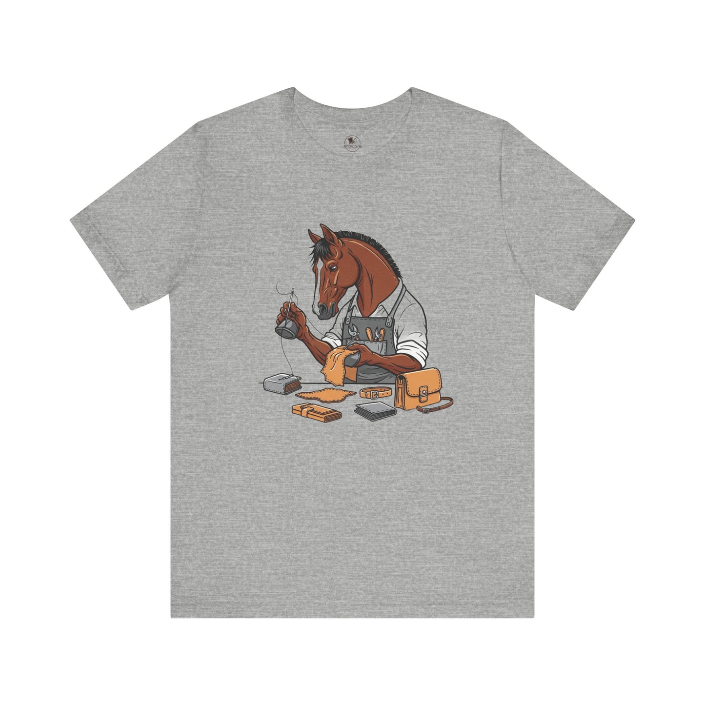 Equestrian Unisex Tee - Funny Horse Shirt for Animal Enthusiasts, Perfect Gift for Horse Lovers - ArtOm_farm™ LEATHER