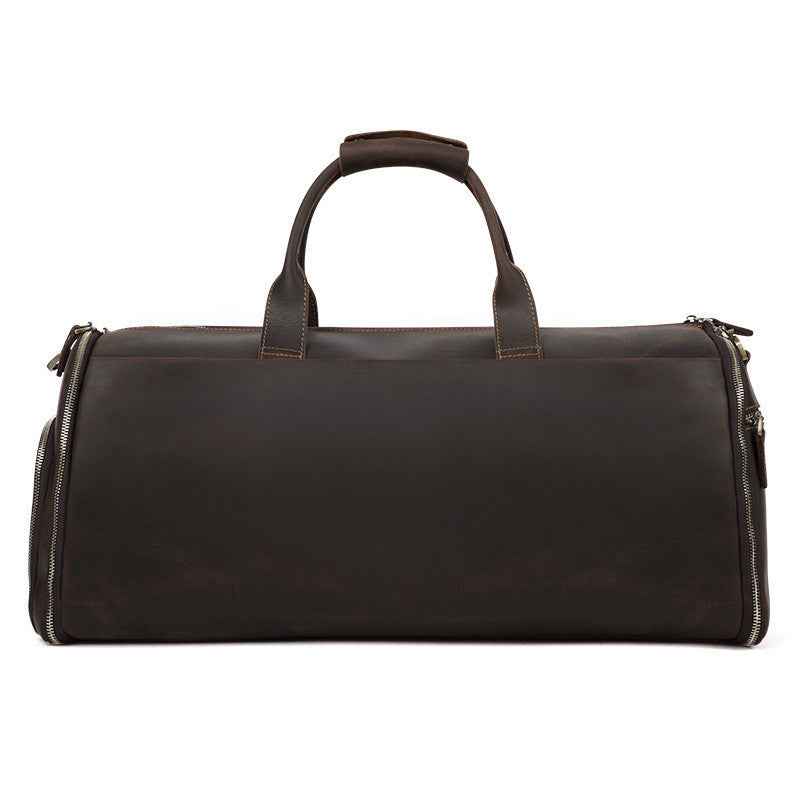 Retro Duffle Bag in Genuine Crazy Horse Leather for Stylish Travel - ArtOm_farm™ LEATHER