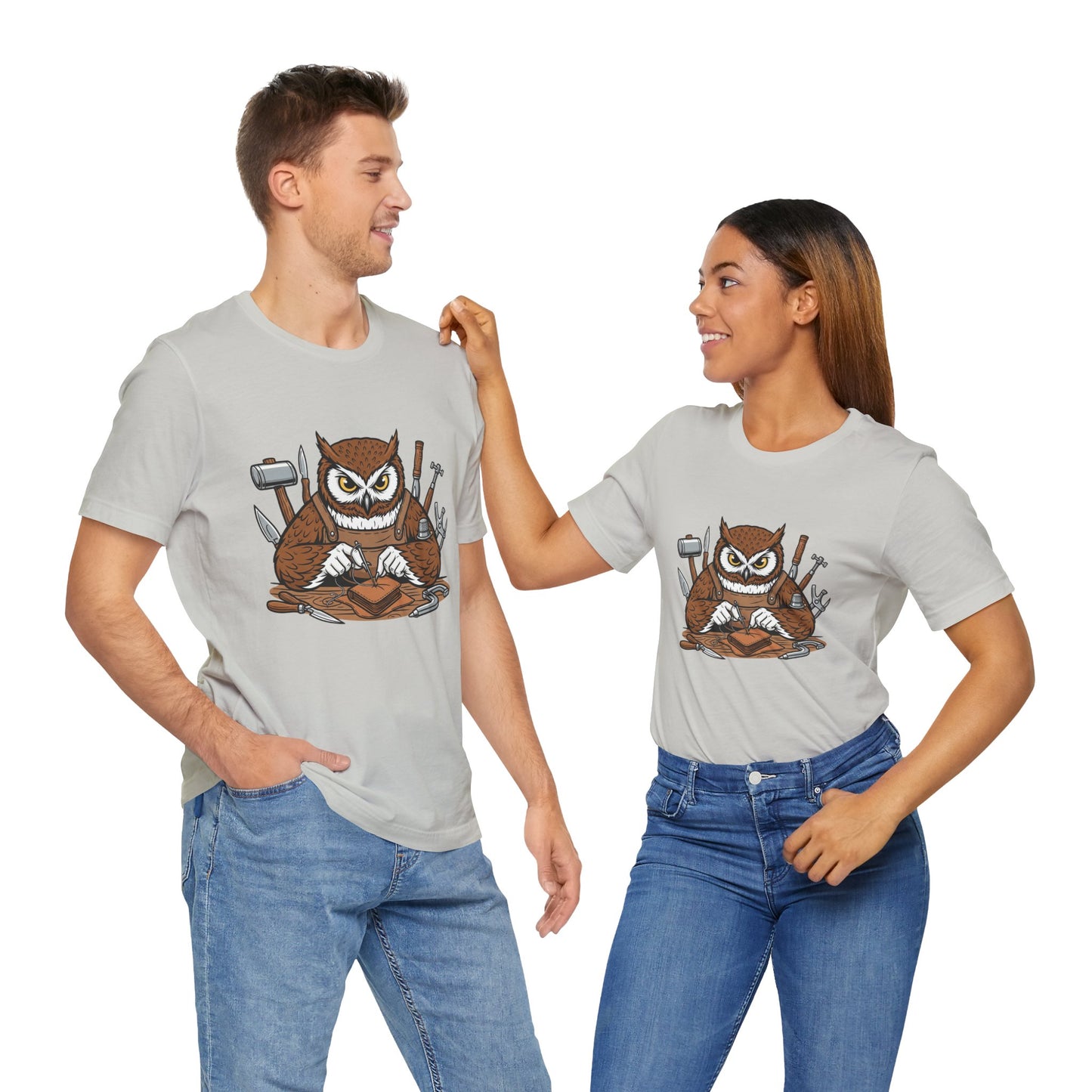 Owl Artisan Tee - Perfect Gift for Craft Lovers and Nature Enthusiasts, Handmade Casual Wear - ArtOm_farm™ LEATHER 