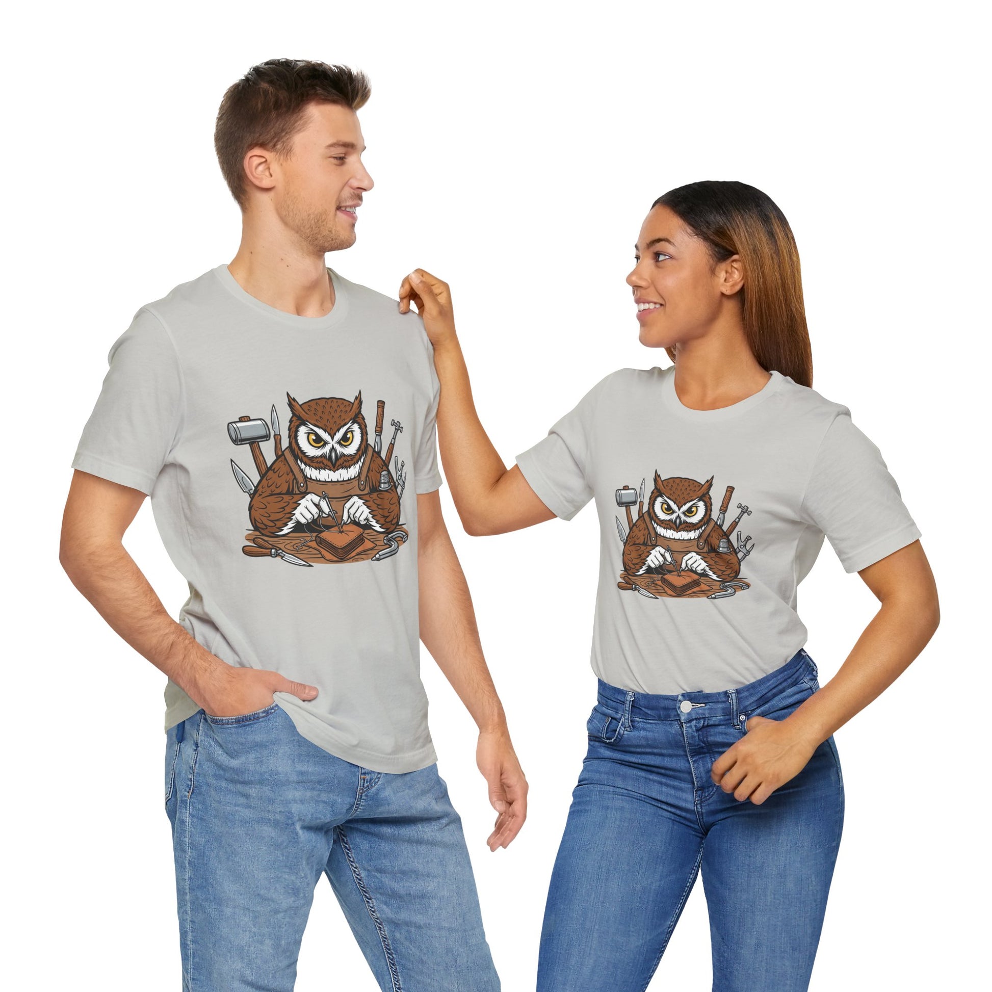 Owl Artisan Tee - Perfect Gift for Craft Lovers and Nature Enthusiasts, Handmade Casual Wear - ArtOm_farm™ LEATHER 