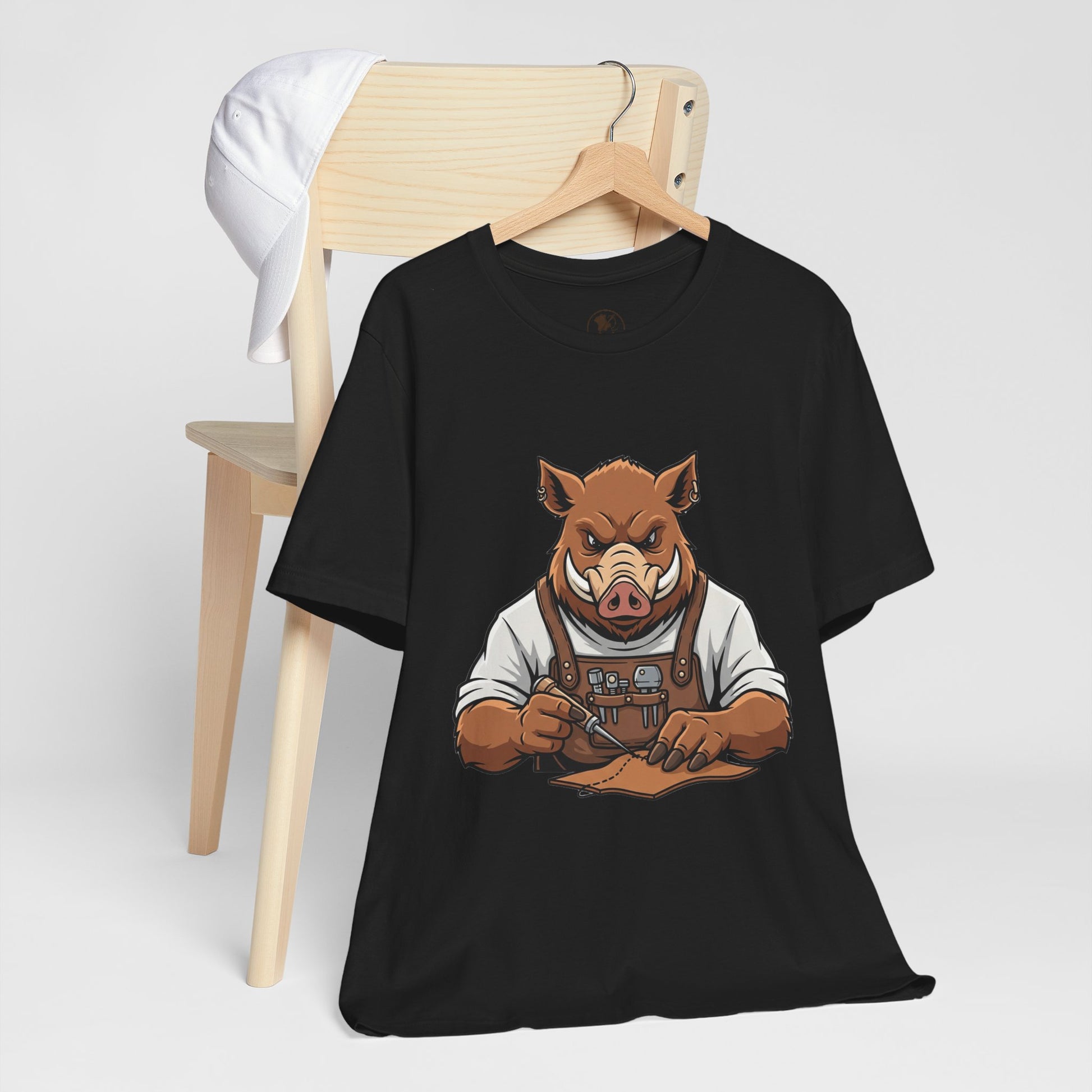 Crafty Pig Graphic Shirt - Fun Unisex Tee for Animal Lovers, Casual Birthday Apparel, and Funny Gift - ArtOm_farm™ LEATHER 