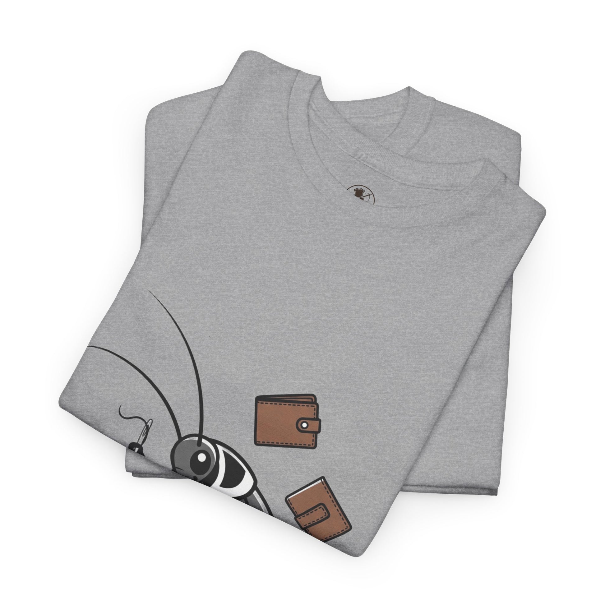 Cockroach Baker Unisex Heavy Cotton Tee - Funny Graphic Tee for Animal Lovers, Perfect Gift for Home Cooks - ArtOm_farm™ LEATHER 