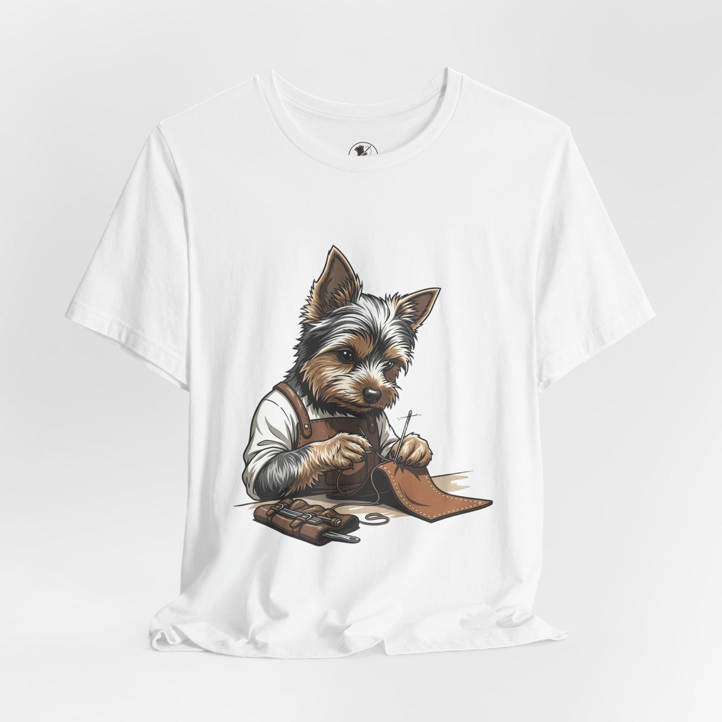 Crafty Canine T-Shirt, Funny Dog Lover Gift, Cute Animal Tee for Pet Owners, Casual Wear for Artisan Friends - ArtOm_farm™ LEATHER