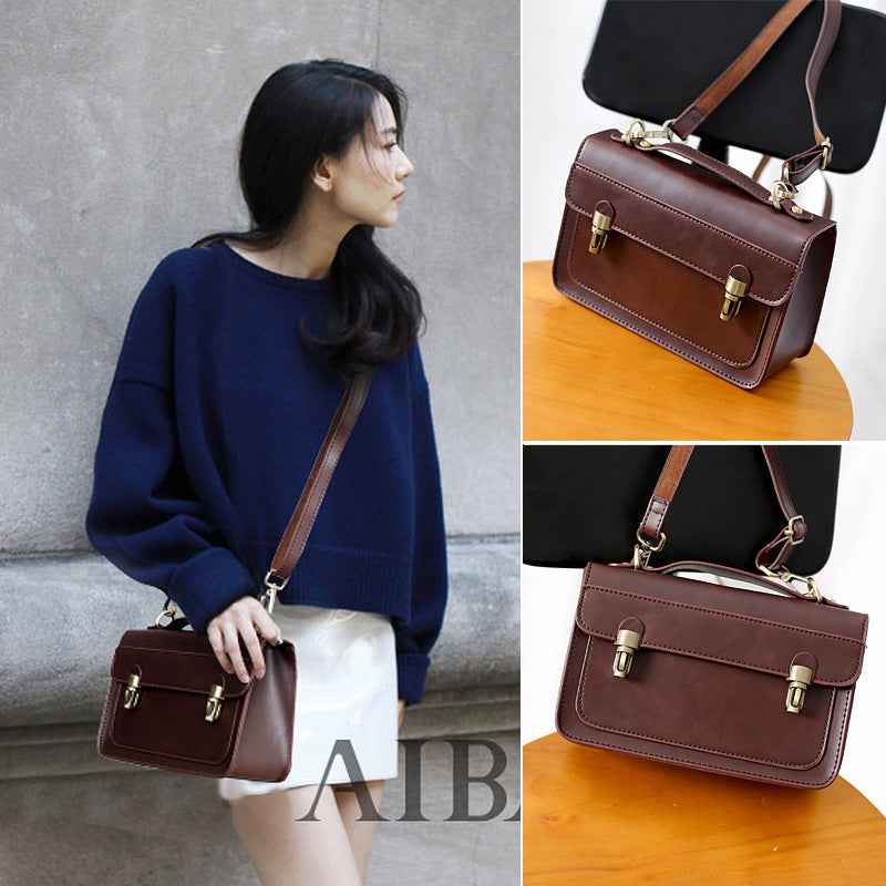 Women's Japanese Style Bag - Chic Crazy Horse Design for Functionality - ArtOm_farm™ LEATHER