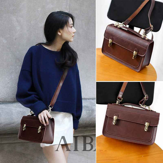 Women's Japanese Style Bag - Chic Crazy Horse Design for Functionality - ArtOm_farm™ LEATHER