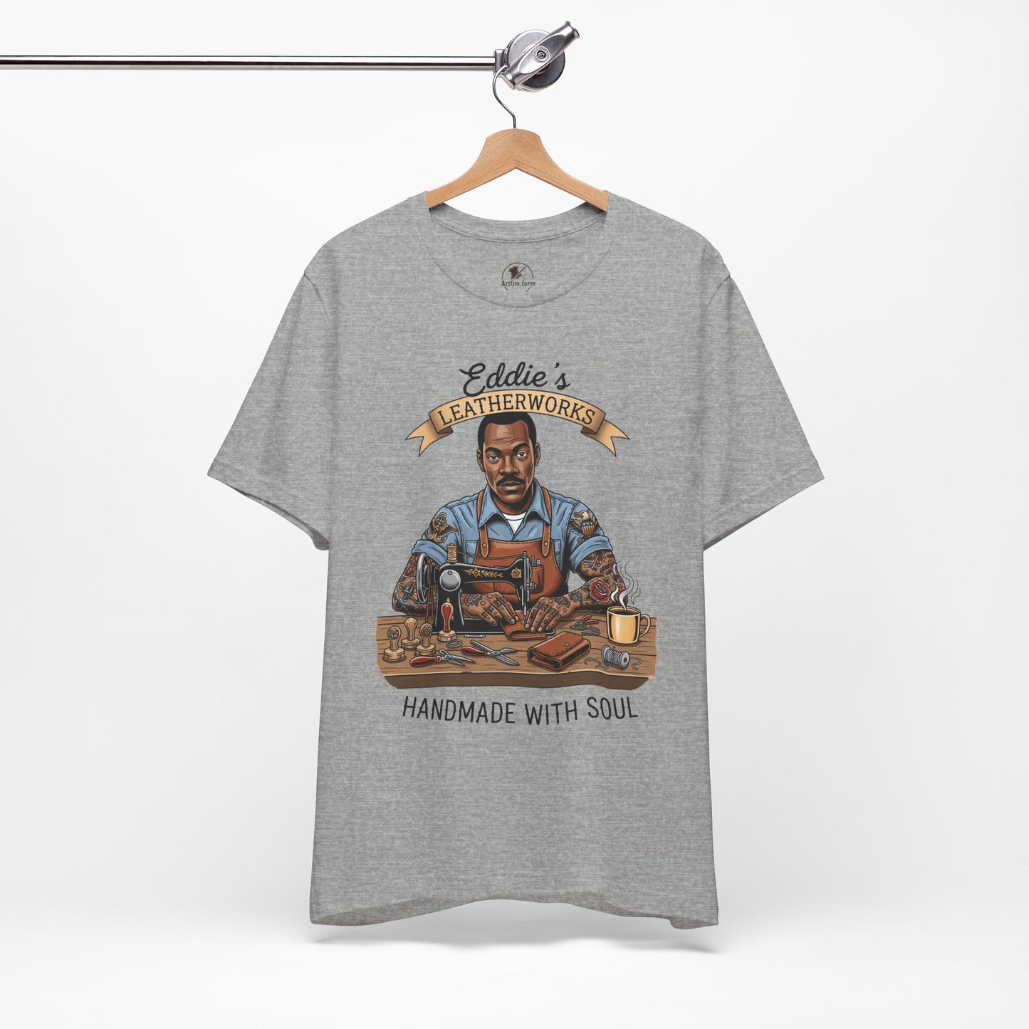 Handcrafted Leatherwork Tee for Craftsmen and DIY Enthusiasts, Perfect Artisan Shirt Gift for Dad on Father's Day - ArtOm_farm™ LEATHER 