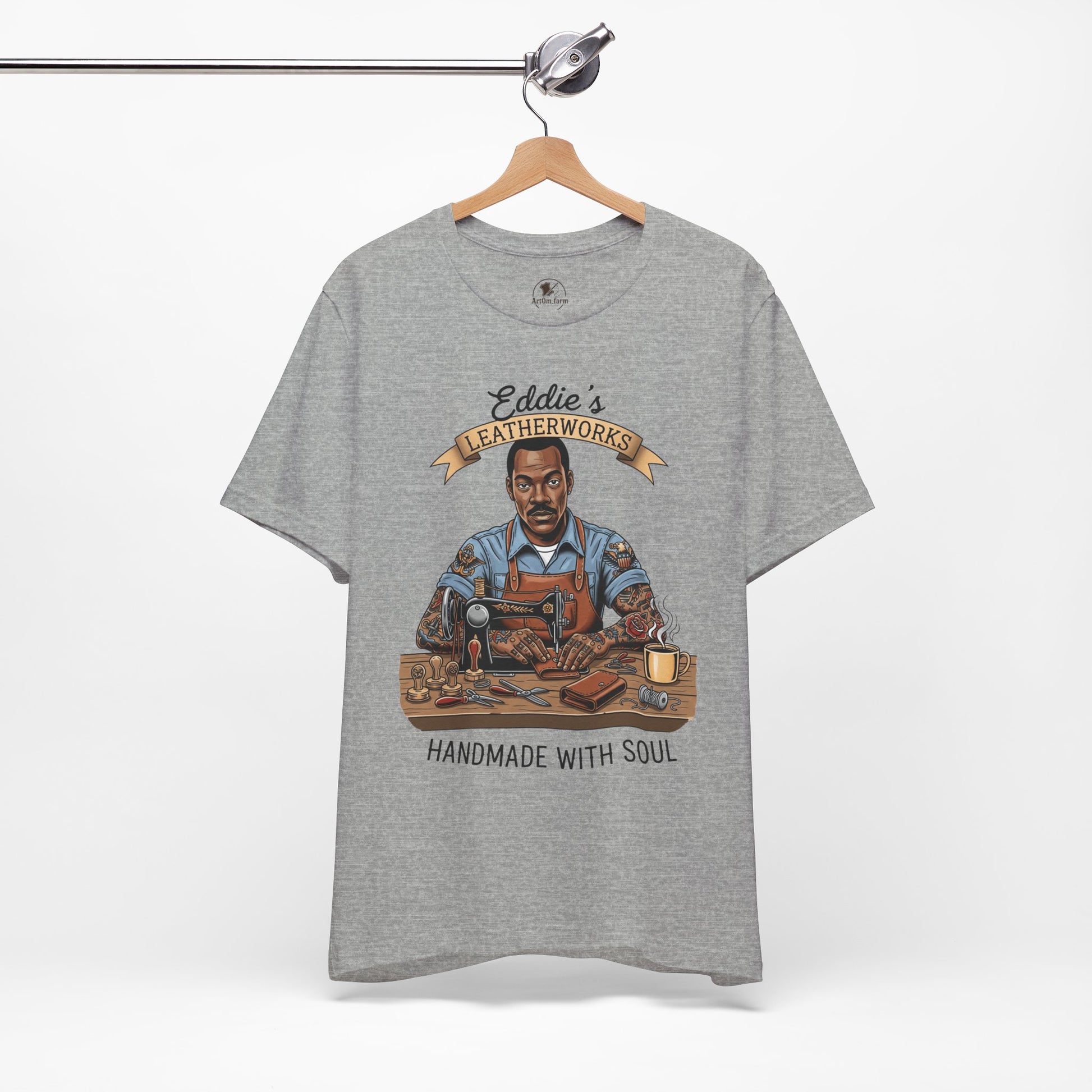 Handcrafted Leatherwork Tee for Craftsmen and DIY Enthusiasts, Perfect Artisan Shirt Gift for Dad on Father's Day - ArtOm_farm™ LEATHER 