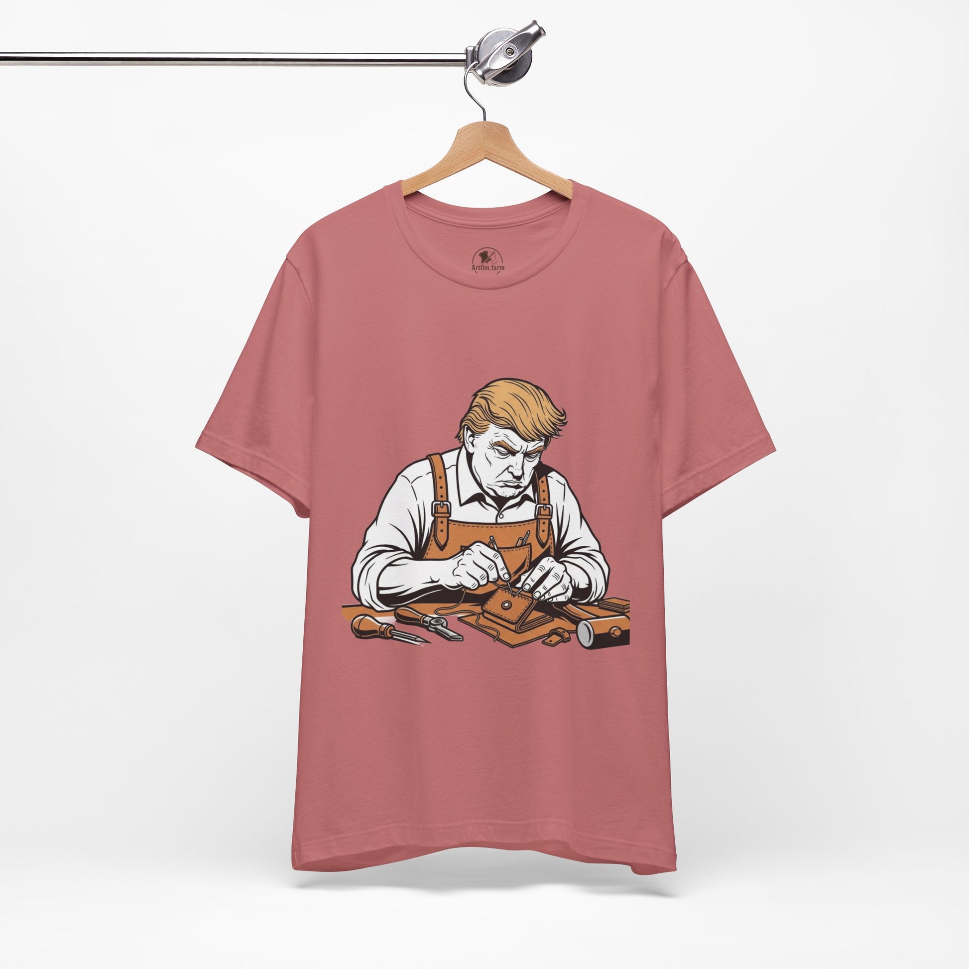 Craftsman Graphic Tee - Workshop T-Shirt for Hobbyists, Unisex Short Sleeve Father's Day Apparel, Artisan Merch - ArtOm_farm™ LEATHER 