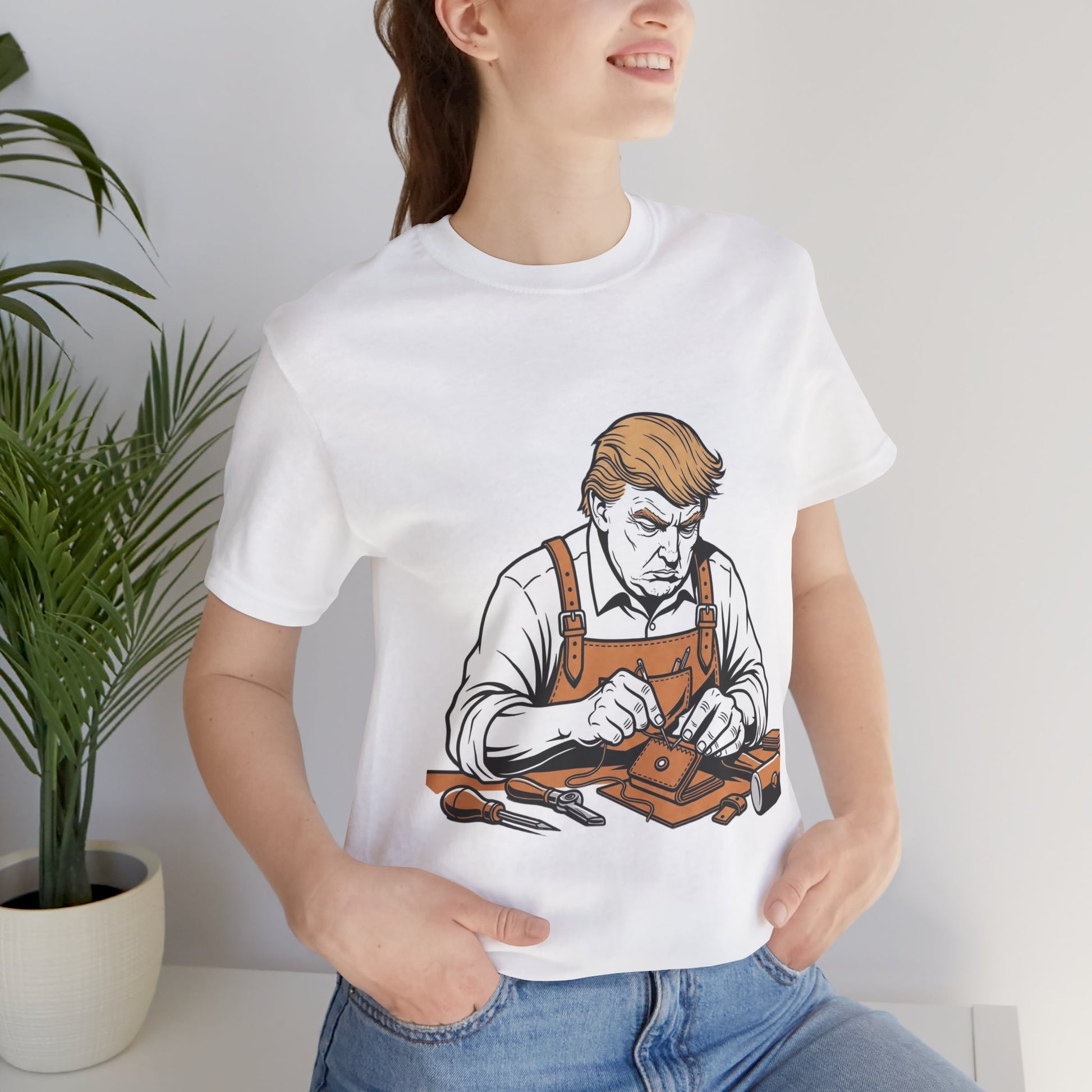 Craftsman Graphic Tee - Workshop T-Shirt for Hobbyists, Unisex Short Sleeve Father's Day Apparel, Artisan Merch - ArtOm_farm™ LEATHER