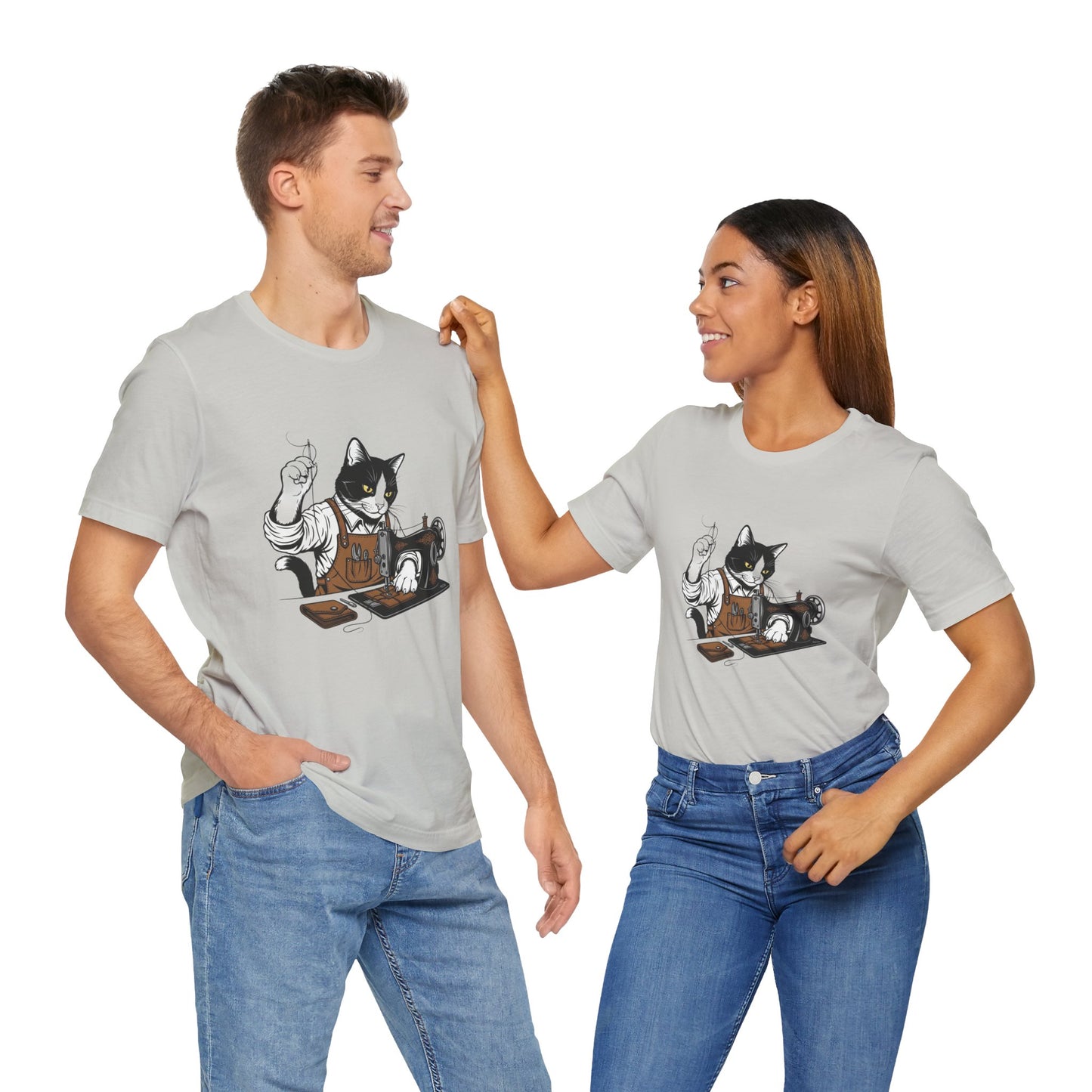 Crafty Cat Sewing Tee - Cute Cat Shirt for Crafters & Sewists, Perfect Gift for Cat Lovers